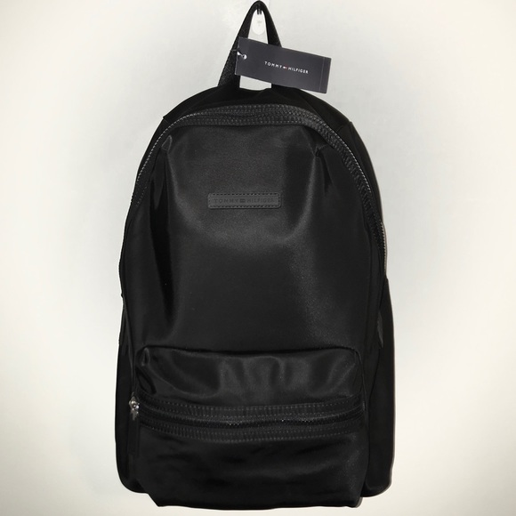 tommy hilfiger black nylon backpack